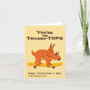 Tarjeta Festiva Dinosaurio monopatín del día de San Valentín para