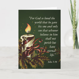 Tarjeta Festiva Dios amó al mundo, John 3:16 Navidades