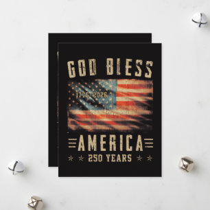 Tarjeta Festiva Dios Bendiga América 250 Años 1776-2026