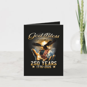 Tarjeta Festiva Dios Bendiga América 250 Años 1776-2026