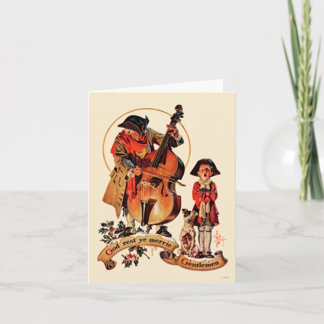 Tarjeta Festiva Dios descanse usted Merrie Caballeros (Anverso)