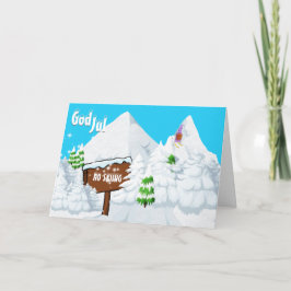Tarjeta Festiva Dios jul divertido tomte nisse no esquiar vacacion