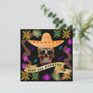 Tarjeta Festiva Dios Los Muertos Día de los Muertos
