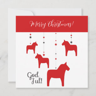 Tarjeta Festiva ¡Dios personalizado jul! Navidades Dala Horse