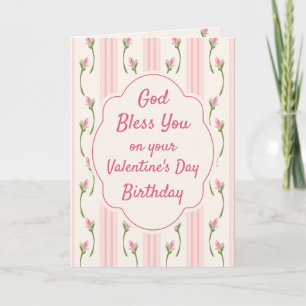 Tarjeta Festiva Dios te bendiga en tu cumpleaños el día de San Val
