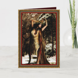 Tarjeta Festiva Diosa del acebo de Yule
