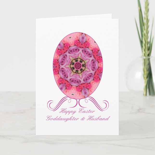 Tarjeta Festiva Diosa hija y marido feliz Pascua (Anverso)
