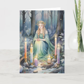 Tarjeta Festiva Diosa Imbolc Bosque Candlemas Celtic Wiccan