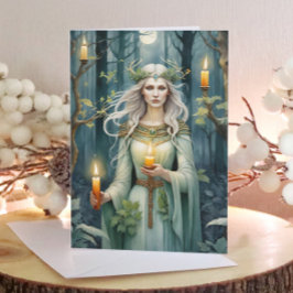 Tarjeta Festiva Diosa Imbolc Bosque Candlemas Celtic Wiccan