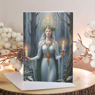 Tarjeta Festiva Diosa Imbolc Bosque Candlemas Celtic Wiccan