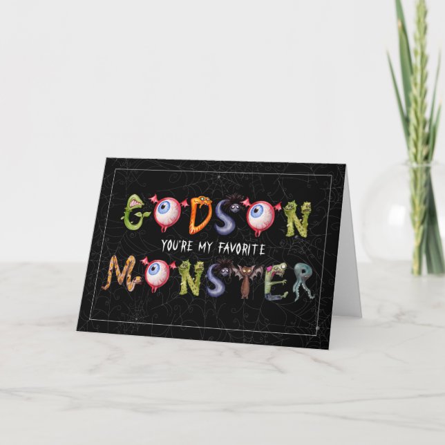 Tarjeta Festiva Diosa Monstruo Favorito Funny Halloween (Anverso)