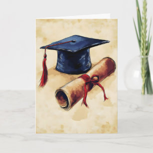 Tarjeta Festiva Diploma Retro Toga de Graduación
