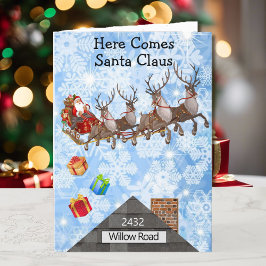 Tarjeta Festiva Dirección de la casa del niño Navidades Santa Clau
