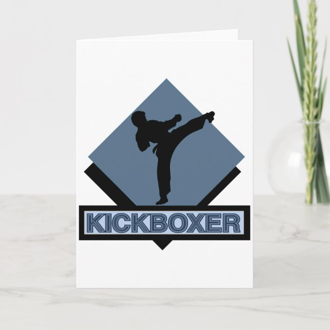 Tarjeta Festiva Dirombo azul Kickboxer (Anverso)