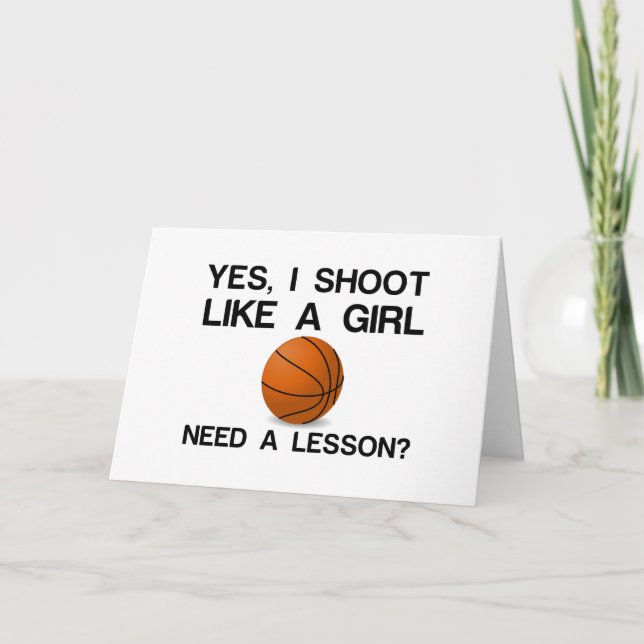 TARJETA FESTIVA DISCO COMO UN CHICA DE BALONCESTO (Anverso)