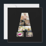Tarjeta Festiva Diseña Tu Propia Letra A Colage de Fotos<br><div class="desc">Este collage de fotos con monograma es un diseño personalizado que combina un monograma destacado (iniciales o una letra) con una colección de fotos dispuestas artísticamente dentro o alrededor de él. Es una forma elegante de mostrar recuerdos mientras se añade un toque único y elegante a la decoración o a...</div>