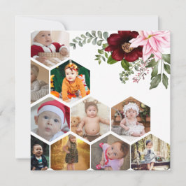 Tarjeta Festiva Diseña tu propio collage de 10 fotos florales