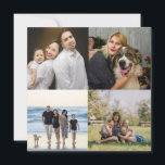 Tarjeta Festiva Diseña tu propio collage de 4 fotos familiares<br><div class="desc">Diseña tu propia tarjeta de vacaciones con collage de 4 fotos familiares</div>