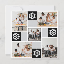 Tarjeta Festiva Diseña tu propio collage de 5 fotos florales