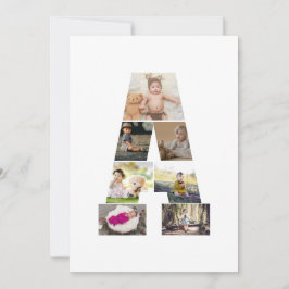 Tarjeta Festiva Diseña tu propio collage de fotos con la letra A