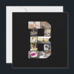 Tarjeta Festiva Diseña tu propio collage de fotos con la letra B<br><div class="desc">Este collage de fotos con monograma es un diseño personalizado que combina un monograma destacado (iniciales o una letra) con una colección de fotos dispuestas artísticamente dentro o alrededor de él. Es una forma elegante de mostrar recuerdos mientras se añade un toque único y elegante a la decoración o a...</div>
