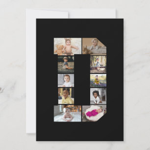 Tarjeta Festiva Diseña tu propio collage de fotos con la letra D