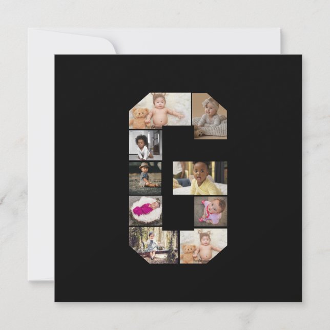 Tarjeta Festiva Diseña tu propio collage de fotos con la letra G (Anverso)