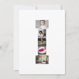 Tarjeta Festiva Diseña tu propio collage de fotos con la letra I