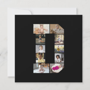 Tarjeta Festiva Diseñar su propia letra D Collage de fotos