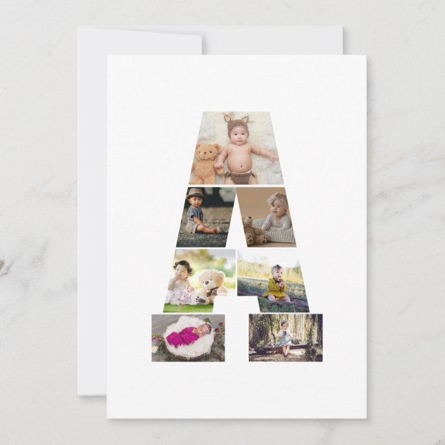 Tarjeta Festiva Diseñar su propia letra un Collage de fotos (Anverso)