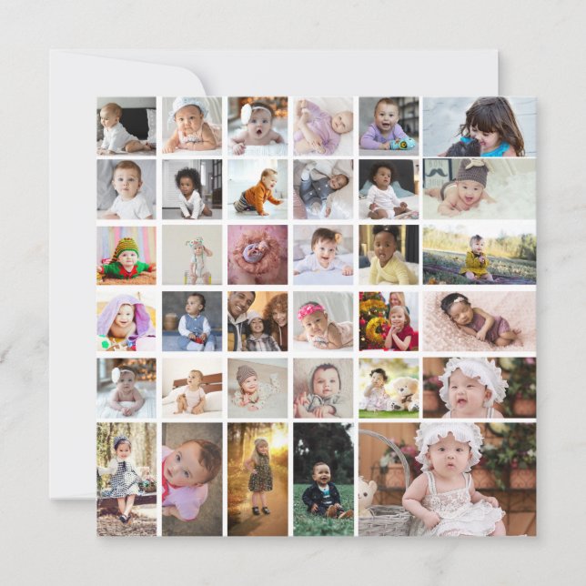 Tarjeta Festiva Diseñar su propio Collage de fotos de 35 (Anverso)