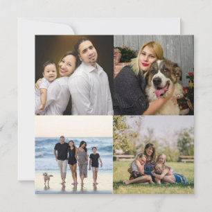 Tarjeta Festiva Diseñar su propio Collage de fotos de 4 familias