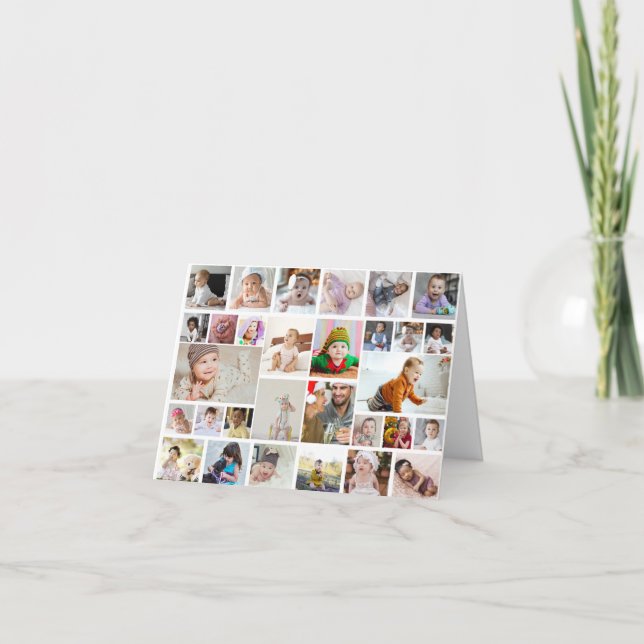 Tarjeta Festiva Diseñar su propio Poster de 30 Collages de fotos (Anverso)