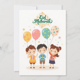Tarjeta Festiva Diseño alegre de Eid al-Fitr