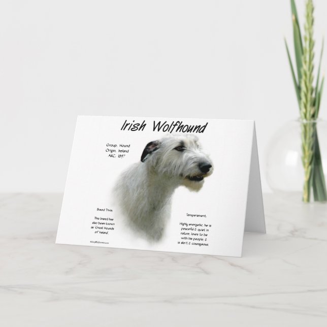 Tarjeta Festiva Diseño (blanco) de la historia del Wolfhound (Anverso)