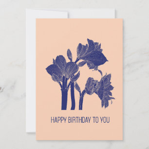 Tarjeta Festiva Diseño con flores amarillis en línea arte.