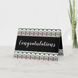 Tarjeta Festiva Diseño con patrones en negro