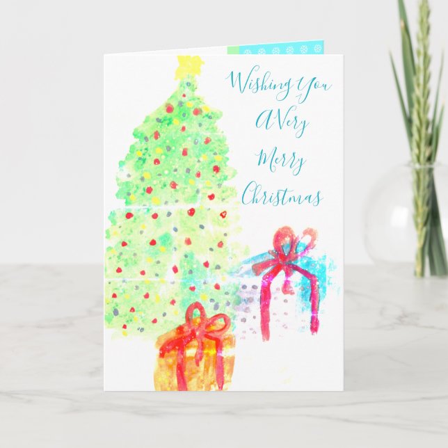 Tarjeta Festiva Diseño de acuarelas artísticas (Anverso)