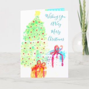 Tarjeta Festiva Diseño de acuarelas artísticas
