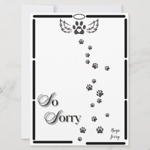 Tarjeta Festiva Diseño de alas de ángel con huellas de patas