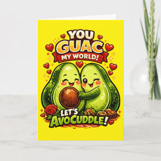 Tarjeta Festiva Diseño de amor de San Valentín de aguacate lindo, 