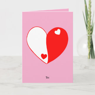 Tarjeta Festiva Diseño de amor del corazón Yin Yang: equilibrio y 