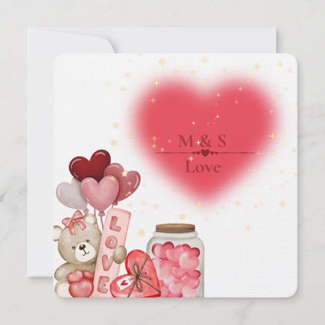 Tarjeta Festiva Diseño de Amor Dulce (Anverso)