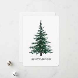 Tarjeta Festiva Diseño de árbol verde verde minimalista Sencillo d
