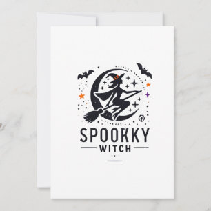 Tarjeta Festiva Diseño de Bruja Espeluznante de Halloween - Vuela 
