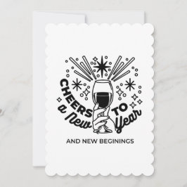 Tarjeta Festiva Diseño de celebración de Año Nuevo: Brindis