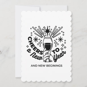 Tarjeta Festiva Diseño de celebración de Año Nuevo: Brindis