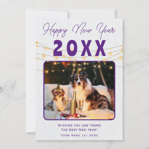 Tarjeta Festiva Diseño de celebración de Año Nuevo Feliz personali