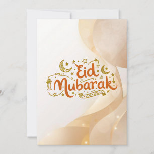 Tarjeta Festiva Diseño de Celebración de Eid Cálido