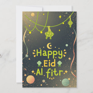 Tarjeta Festiva Diseño de Celebración de Eid Cálido